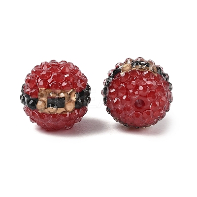 Christmas Theme Resin Rhinestone Santa Belt Acrylic Beads MACR-U010-02B-1