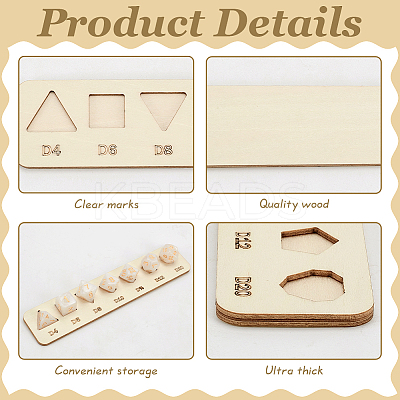 1 Set 3Pcs Wooden Dice Organizer Jewelry Trays ODIS-BC0001-15-1-1