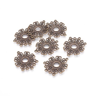 Tibetan Style Alloy Connector Cabochon Settings X-EA541Y-AB-1