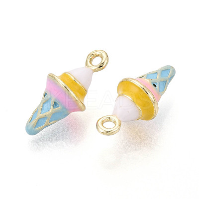 Rack Plating Alloy Enamel Pendants PALLOY-N181-25KCG-01-1