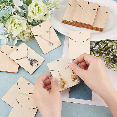 Wood Earring Display Card with Hanging Hole DIY-WH0320-20F-1