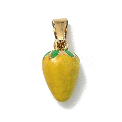 304 Stainless Steel Enamel Fruit Vegetable Charms STAS-F336-02G-G-1