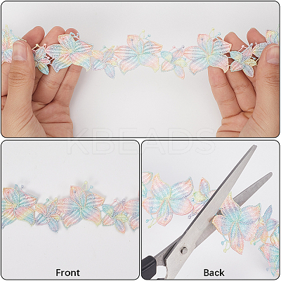 5 Yards Flower Polyester Lace Ribbon OCOR-GF0004-95E-1