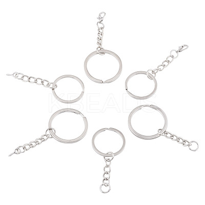 60Pcs 6 Styles Iron Split Key Rings FIND-TA0008-13-1