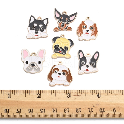 14Pcs 7 Styles Animal Puppy Alloy Enamel Pendants FIND-FS0004-13-1