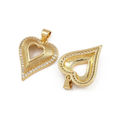 Brass Micro Pave Clear Cubic Zirconia Pendants ZIRC-I367-13G-05-1
