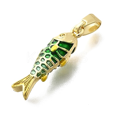 Brass Enamel Pendants KK-P336-34G-02-1