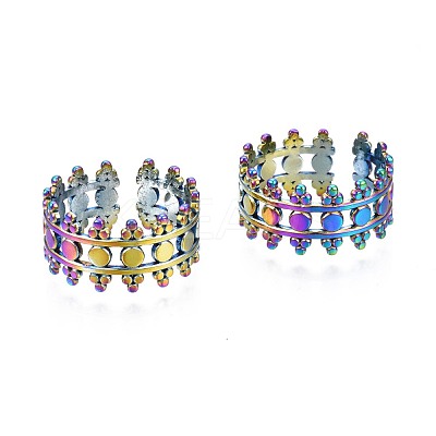 304 Stainless Steel Hollow Wide Band Cuff Ring RJEW-N038-071-1