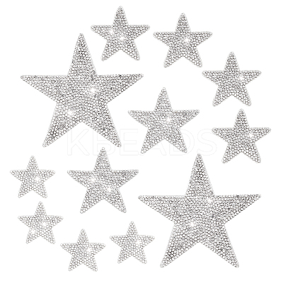 12Pcs 4 Styles Self Adhesive Rhinestone Appliques DIY-FG0008-27-1