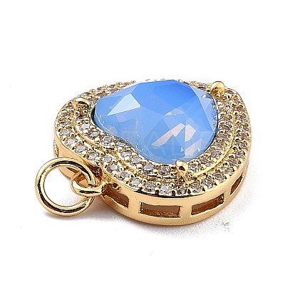 Eco-Friendly Brass Micro Pave Cubic Zirconia Pendants ZIRC-H122-03G-04-1