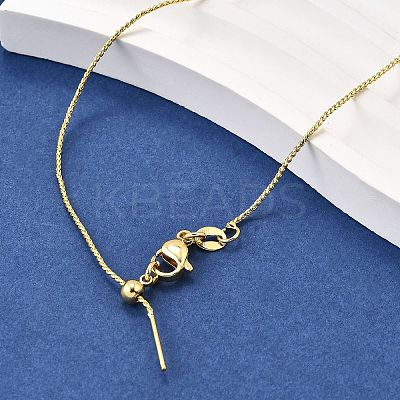 1MM Brass Wheat Chain Adjustable Slider Necklaces NJEW-M108-21G-1