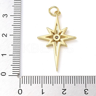 Rack Plating Brass Micro Pave Cubic Zirconia Pendants KK-K392-22G-1