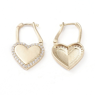 Brass Micro Pave Cubic Zirconia Huggie Hoop Earrings X-EJEW-L234-010B-G-1