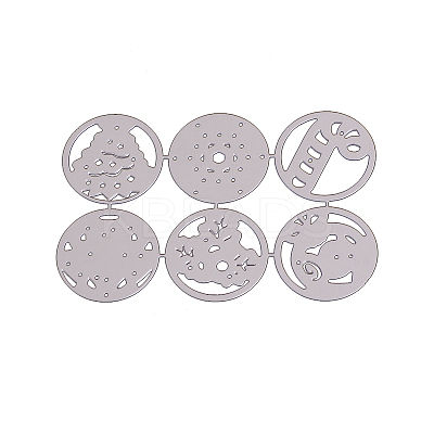 Flat Round Frame Carbon Steel Cutting Dies Stencils X-DIY-F036-36-1