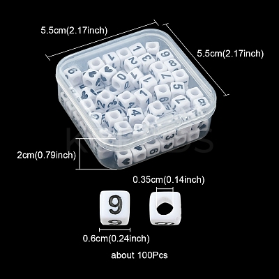 Opaque White Acrylic Beads MACR-YW0002-24-1