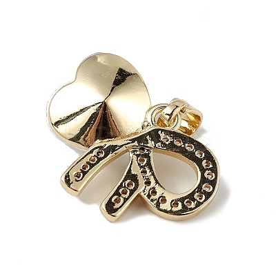 Real 18K Gold Plated Rack Plating Brass Micro Pave Clear Cubic Zirconia Pendants KK-C015-26G-1