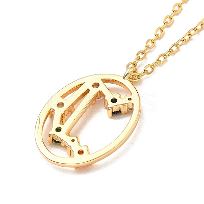 Colorful Cubic Zirconia Constellation Pendant Necklace NJEW-H166-01J-1