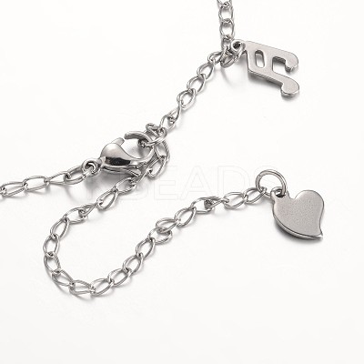 Tarnish Resistant 304 Stainless Steel Charms Anklets AJEW-AN00106-1