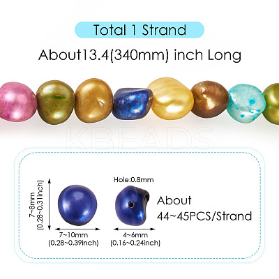 1 Strand Dyed Natural Cultured Freshwater Pearl Beads Strands PEAR-TA0001-16-1