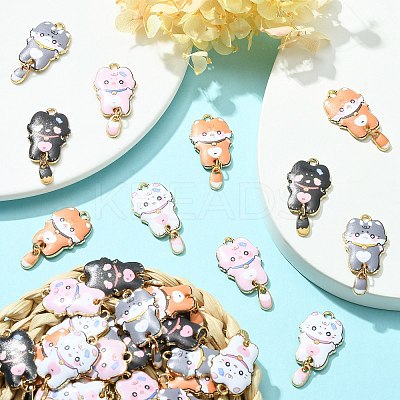 40Pcs 5 Style Alloy Printed Pendants FIND-CJ0001-27-1