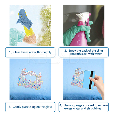 16Sheets 4 Style Waterproof PVC Colored Laser Stained Window Film Adhesive Stickers DIY-WH0256-058-1