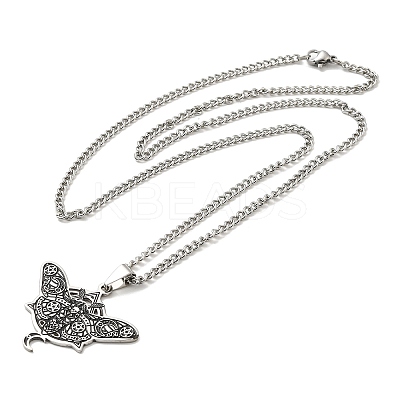 201 Stainless Steel Enamel Pendant Necklaces for Women Men NJEW-G123-11P-1