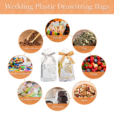 20pcs 2 Colors Rectangle Plastic Candy Gift Bags ABAG-TA0001-35-1