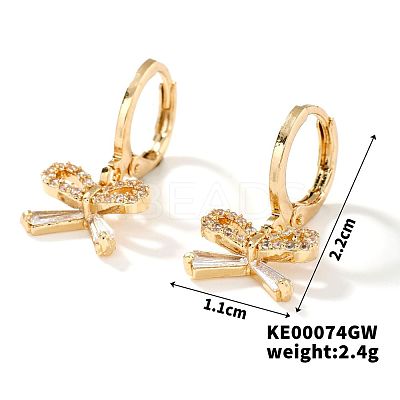 Elegant Vintage Copper Hoop Earrings with Geometric Zircon Stones IN0853-3-1