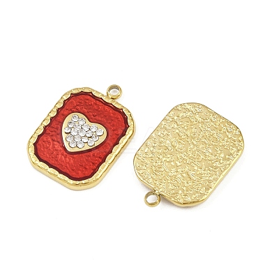 304 Stainless Steel Rhinestone Pendants STAS-P415-27G-1