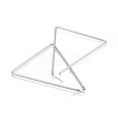 Tarnish Resistant 201 Stainless Steel Angular Hoop Earrings LS-EJEW-A052-26B-1