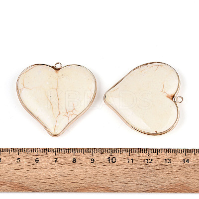 Synthetic Howlite Heart Pendants TURQ-T004-30B-1