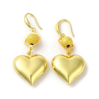 Rack Plating Brass Texture Round Dangle Earrings EJEW-C090-05G-1