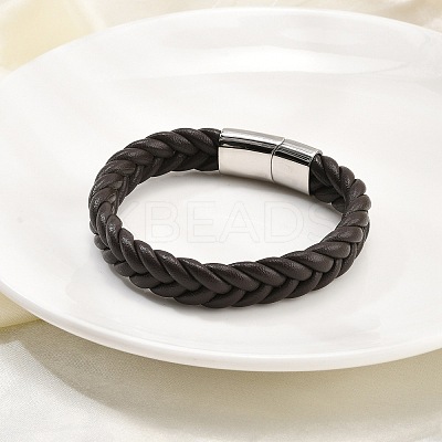 Braided Microfiber Leather Cord Bracelets for Men BJEW-Z081-13P-01-1