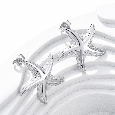 304 Stainless Steel Stud Earrings for Women EJEW-K306-12P-1