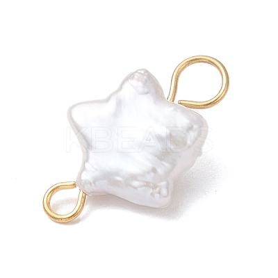 Natural Keshi Pearl Connector Charms PALLOY-JF04243-01-1