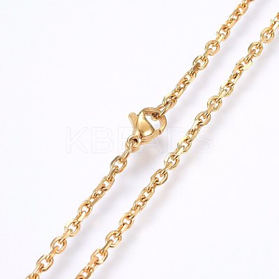 304 Stainless Steel Cable Chain Necklaces NJEW-P226-01G-01-1