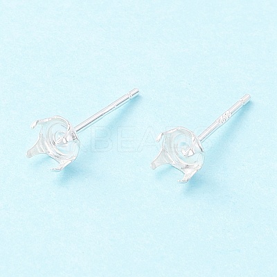 925 Sterling Silver Post Stud Earring Settings STER-P047-06B-S-1