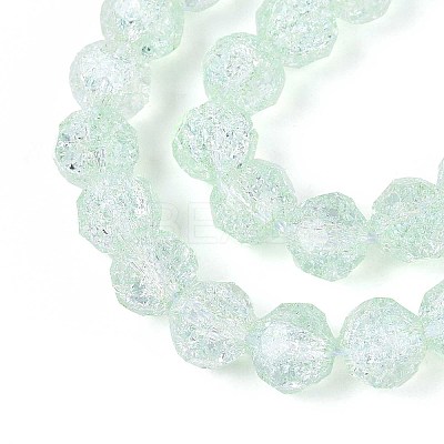 Transparent Crackle Glass Beads Strands GLAA-N053-8mm-06-1