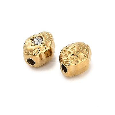 304 Stainless Steel Rhinestone Bead STAS-U047-08G-1
