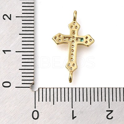 Brass Pave Clear Cubic Zirconia Connector Charms KK-M101-02D-G02-1