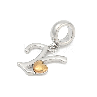 Brass European Dangle Charms KK-Z097-01Y-GP-1