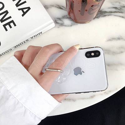 Transparent Plastic Cell Phone Ring Holder AJEW-F048-01P-1