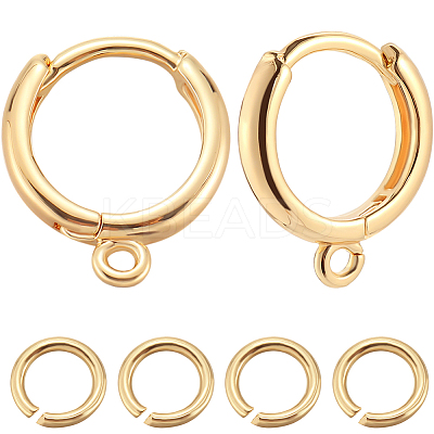 20Pcs Brass Huggie Hoop Earring Findings KK-BBC0014-57-1