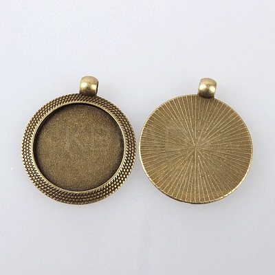 Vintage Tibetan Style Alloy Pendant Cabochon Bezel Settings TIBEP-M018-102AB-NF-1