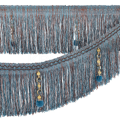 4M Polyester Fringe Tassel Trim DIY-OC0013-37B-1