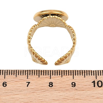 Shell Shape 304 Stainless Steel Cuff Ring Components SA-CBA098D-03G-D-1
