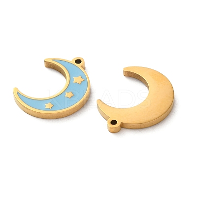 304 Stainless Steel Enamel Pendants STAS-M102-21G-01-1