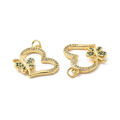 Brass Micro Pave Cubic Zirconia Pendants KK-E068-VB194-1