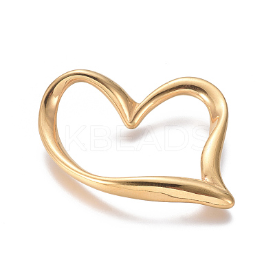 304 Stainless Steel Heart Linking Rings STAS-L162-10G-1