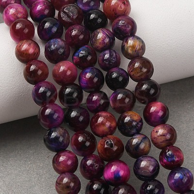 Natural Tiger Eye Beads Strands G-F591-18-6mm-10-1
